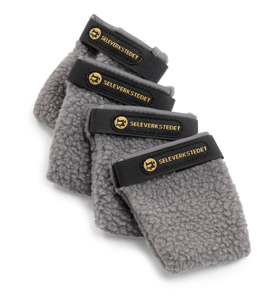 Fleece Grey Hundskor 4-pack