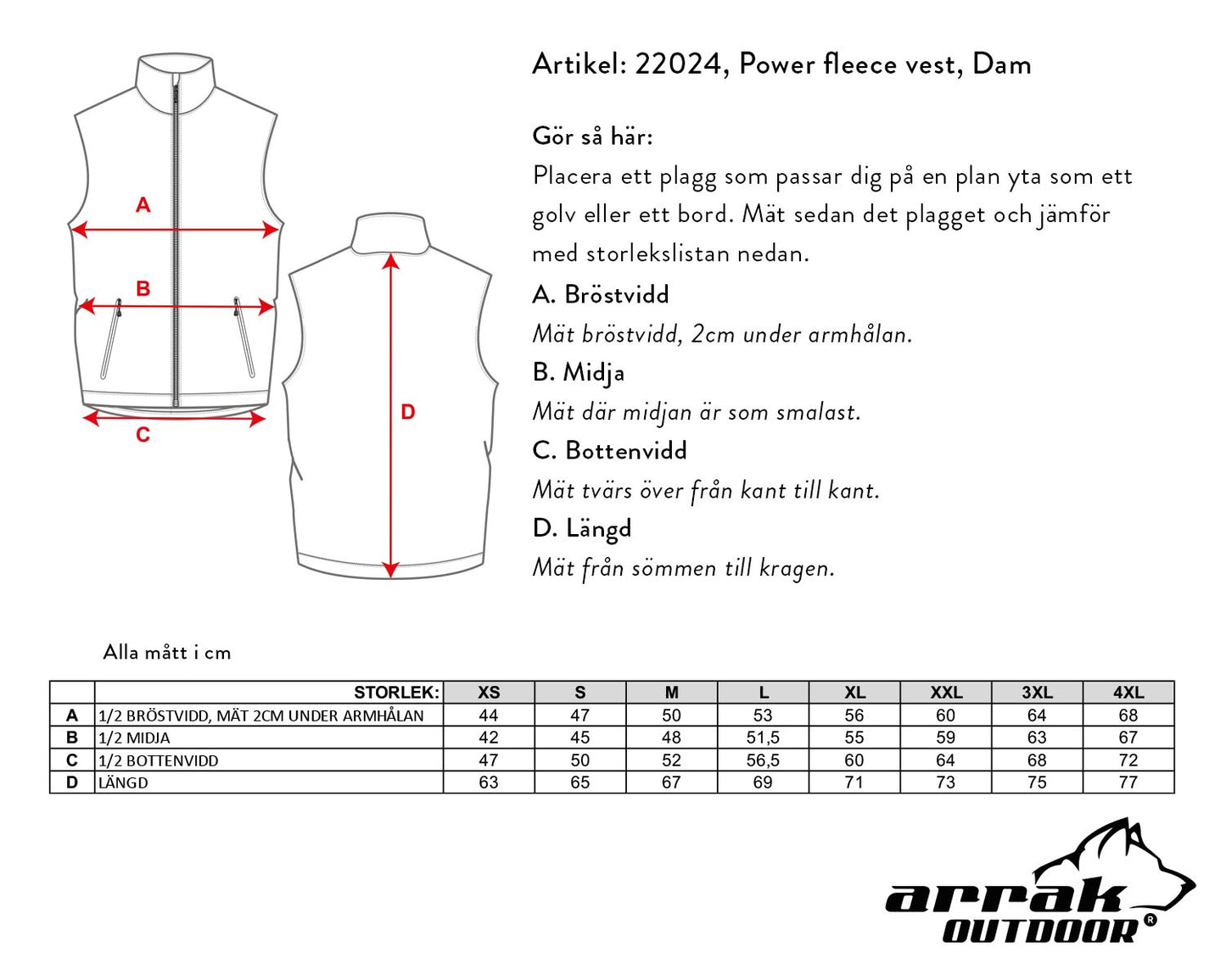 Powerfleece Väst Dam Svart