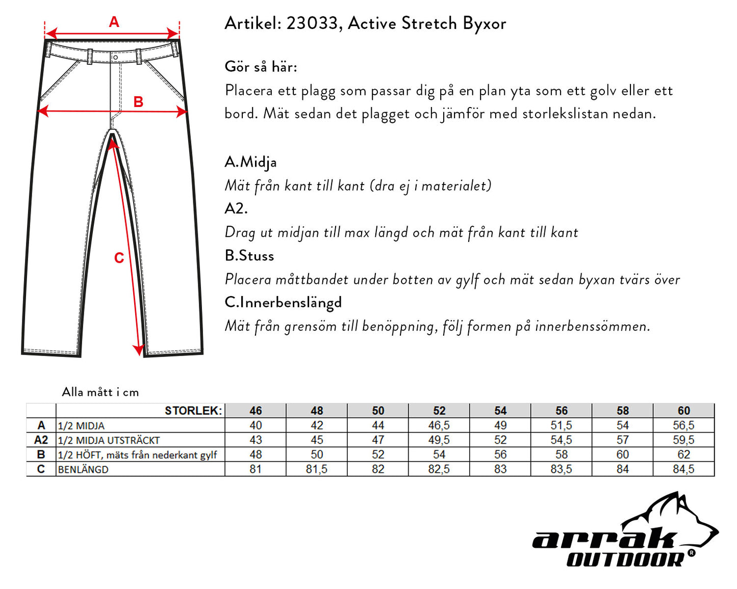 Active Stretch Byxa Herr Svart