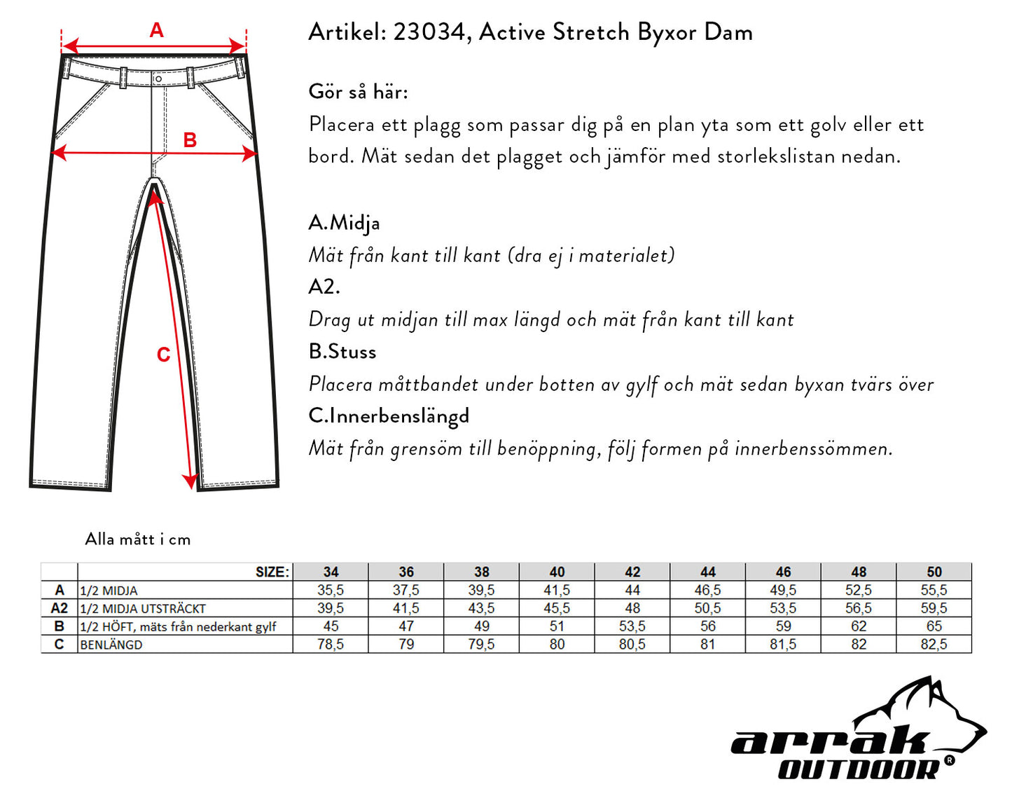 Active Stretch Byxa Dam Guld